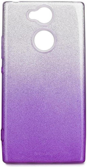 Блестящ Силиконов Калъф за Sony XA2, Forcell Shining Case, Сребро/Лилав
