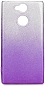 Блестящ Силиконов Калъф за Sony XA2, Forcell Shining Case, Сребро/Лилав