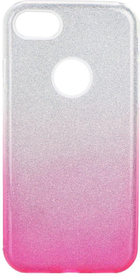 Блестящ Силиконов Калъф за iPhone SE 2022/2020 8/7, Forcell Shining Case, Сребро/Розов