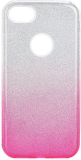 Блестящ Силиконов Калъф за iPhone SE 2022/2020 8/7, Forcell Shining Case, Сребро/Розов