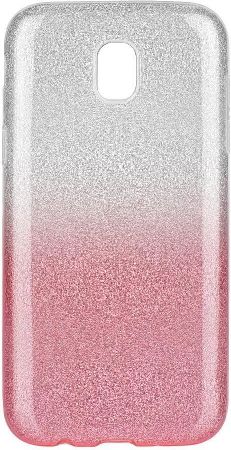 Блестящ Силиконов Калъф за Samsung J5 2017, Forcell Shining Case, Сребро/Розов