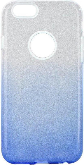 Блестящ Силиконов Калъф за iPhone 6/6s, Forcell Shining Case, Сребро/Син