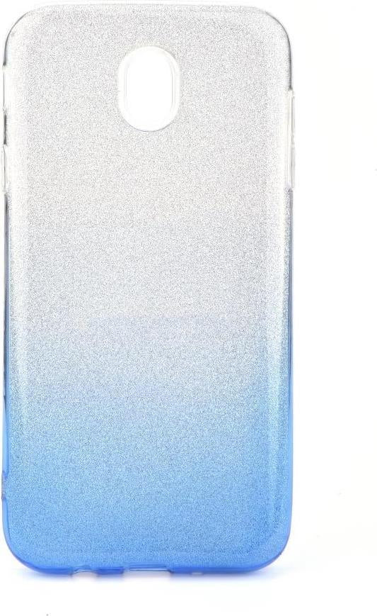 Блестящ Силиконов Калъф за Samsung J7 2017, Forcell Shining Case, Сребро/Син