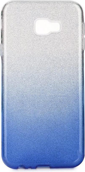 Блестящ Силиконов Калъф за Samsung J4 Plus 2018, Forcell Shining Case, Сребро/Син
