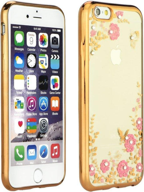 Силиконов Калъф с Камъни за Huawei P30, Forcell Diamant Case, Златист (2)