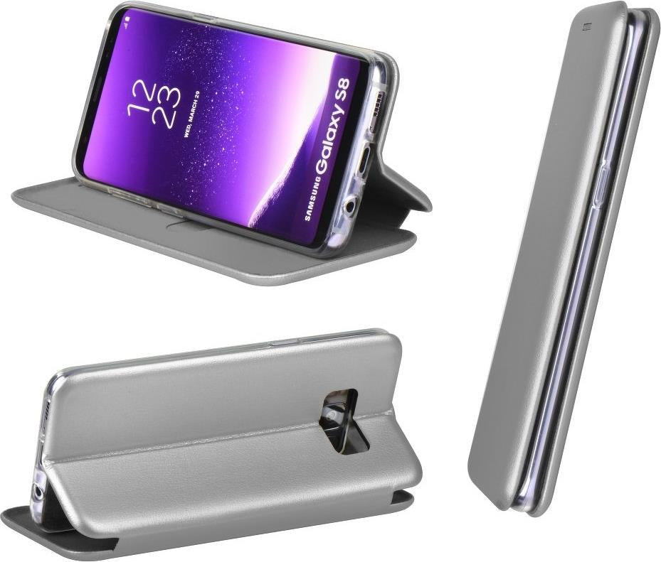 Кожен Калъф за iPhone 6/6s, Forcell Elegance Book Case, Сив (2)