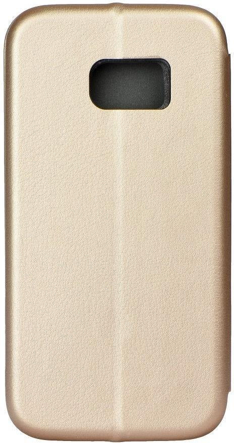 Кожен Калъф за Samsung S7, Forcell Elegance Book Case, Златист (2)