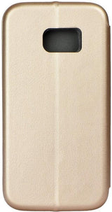 Кожен Калъф за Samsung S7, Forcell Elegance Book Case, Златист (2)