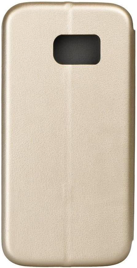 Кожен Калъф за Samsung S7 Edge, Forcell Elegance Book Case, Златист (2)