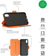 Луксозен Кожен Калъф за iPhone SE 2022/2020 8/7, 4Smarts Two Tone Book Case, Черен (2)