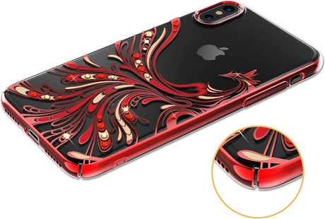 Калъф с Камъни Swarovski за iPhone XS/X, Kavaro Crystal Phoenix Case, Червен (2)