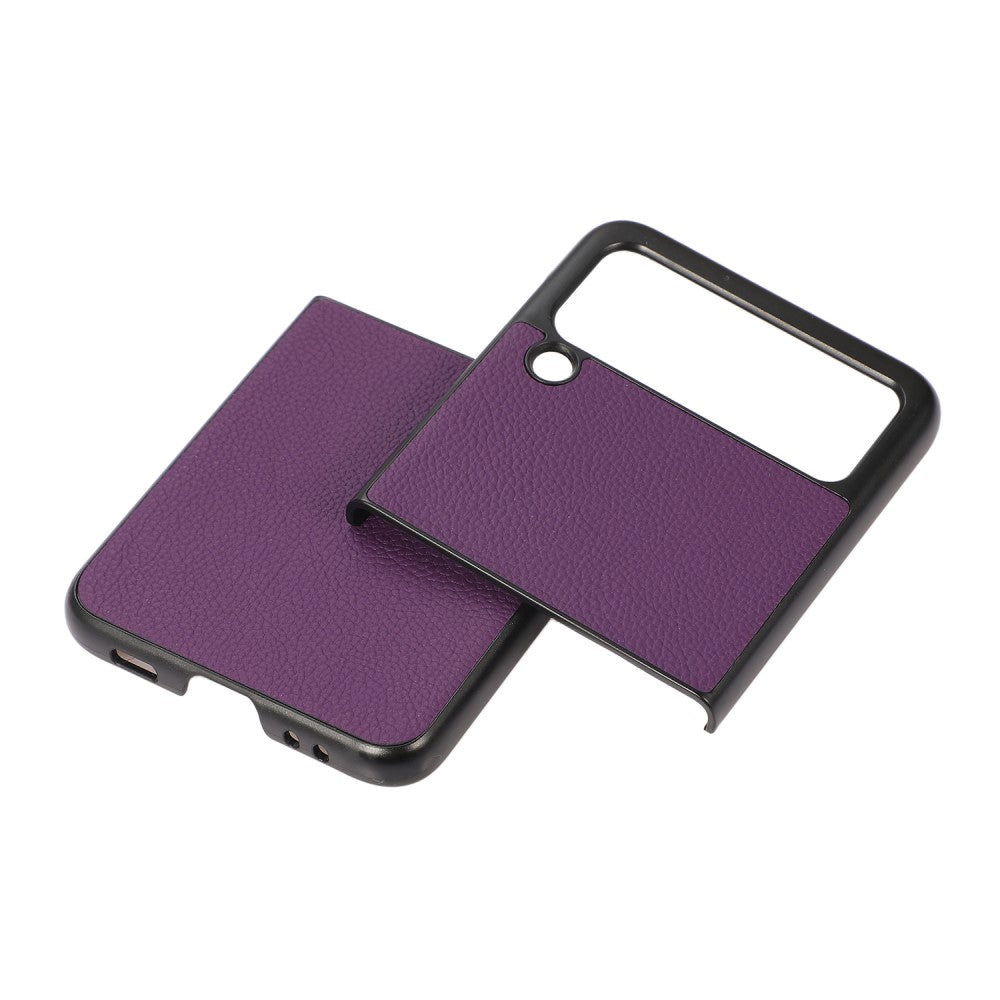 Кожен Калъф за Samsung Galaxy Z Flip 3, Skin Leather Case, Лилав (2)