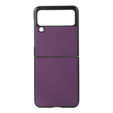 Кожен Калъф за Samsung Galaxy Z Flip 3, Skin Leather Case, Лилав