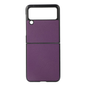 Кожен Калъф за Samsung Galaxy Z Flip 3, Skin Leather Case, Лилав