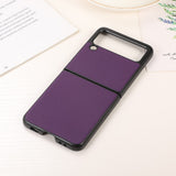 Кожен Калъф за Samsung Galaxy Z Flip 3, Skin Leather Case, Лилав (3)
