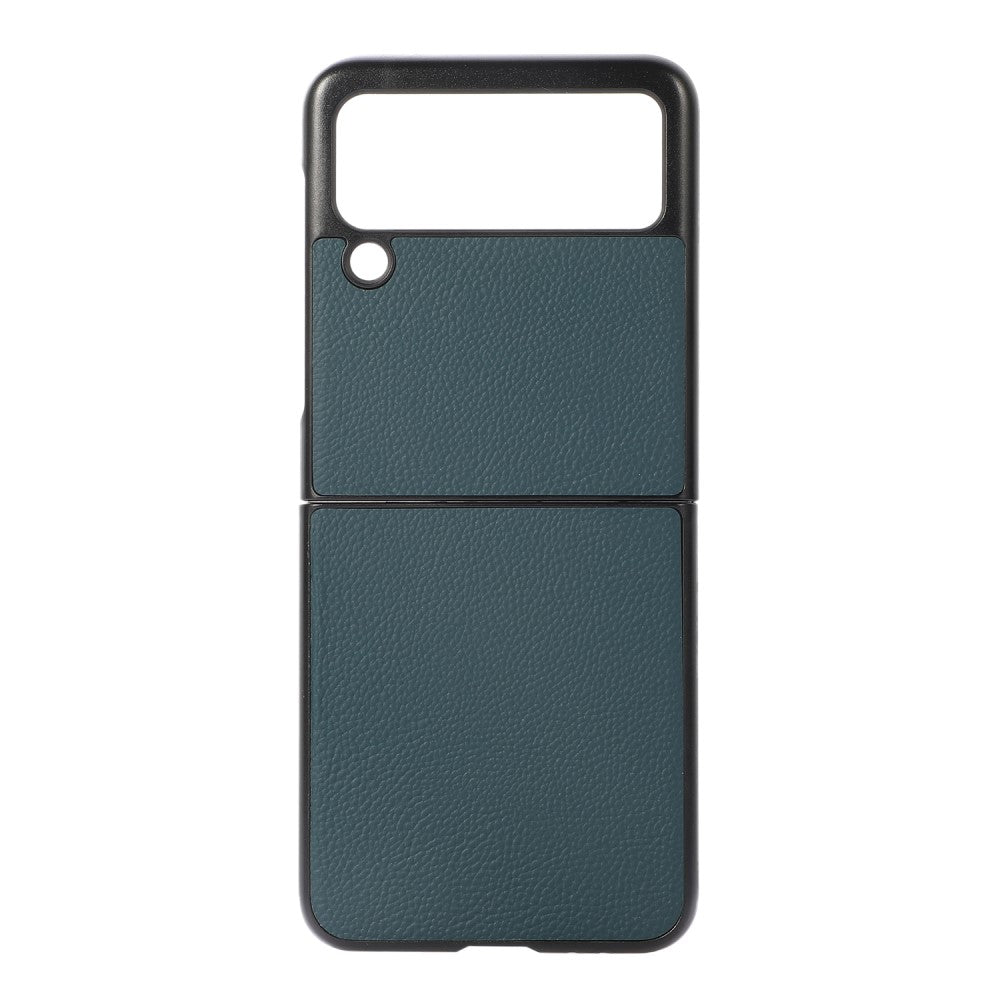 Кожен Калъф за Samsung Galaxy Z Flip 3, Skin Leather Case, Зелен