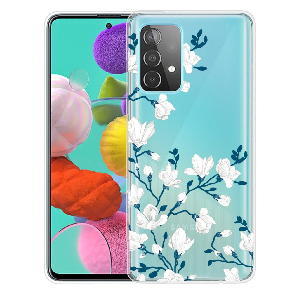 Силиконов Калъф за Samsung A72, Printing White Flower Case, Цветен