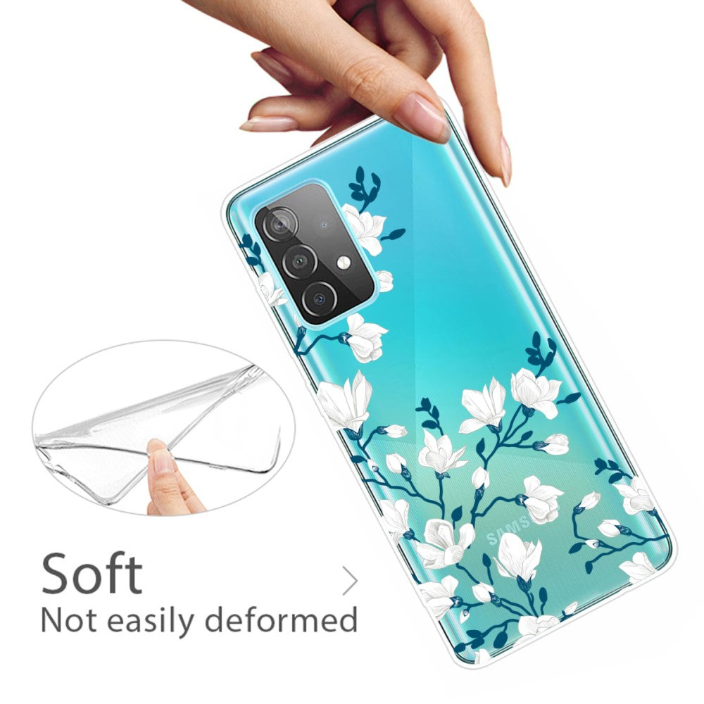 Силиконов Калъф за Samsung A72, Printing White Flower Case, Цветен (2)