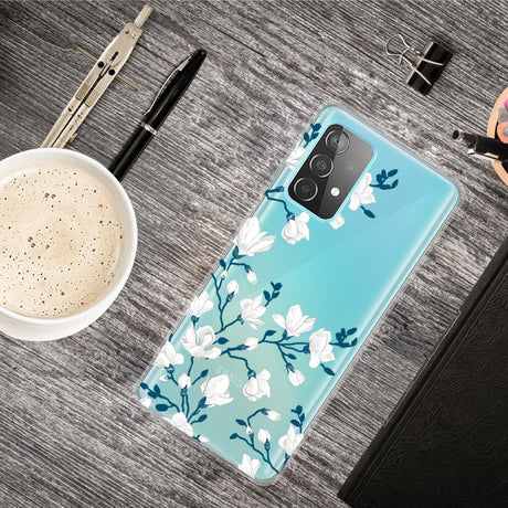 Силиконов Калъф за Samsung A72, Printing White Flower Case, Цветен (4)