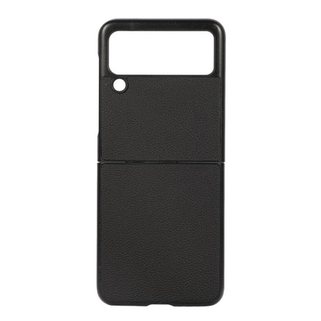 Кожен Калъф за Samsung Galaxy Z Flip 3, Skin Leather Case, Черен