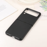 Кожен Калъф за Samsung Galaxy Z Flip 3, Skin Leather Case, Черен (3)