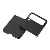 Кожен Калъф за Samsung Galaxy Z Flip 3, Skin Leather Case, Черен (2)