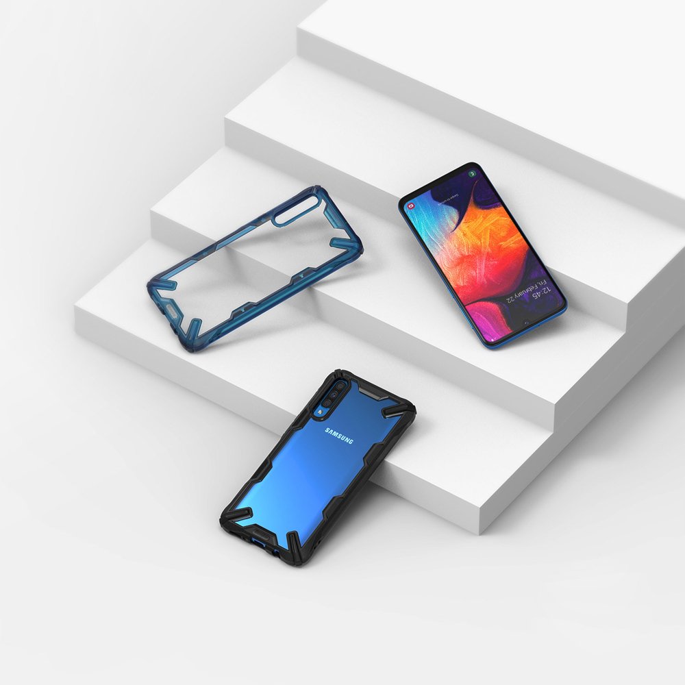 Противоударен Хибриден Калъф за Samsung A70, Ringke Fusion X Case, Черен (4)