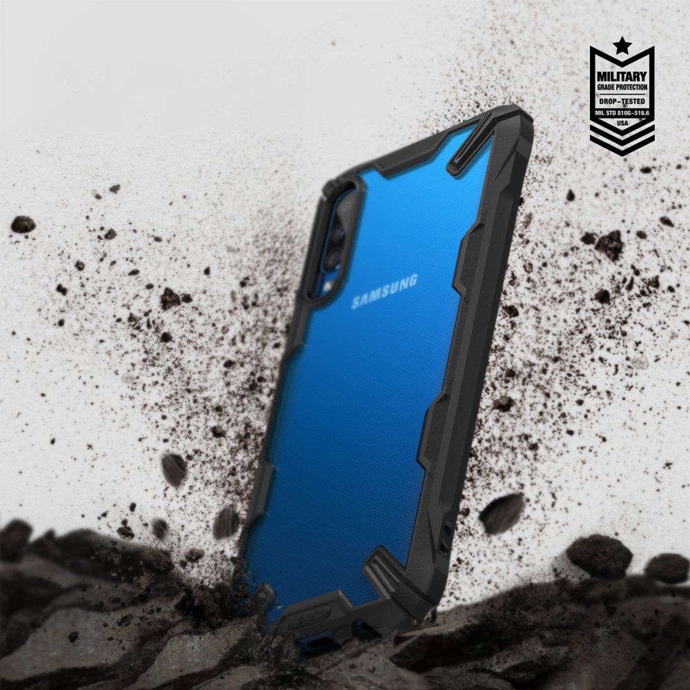 Противоударен Хибриден Калъф за Samsung A70, Ringke Fusion X Case, Черен (3)