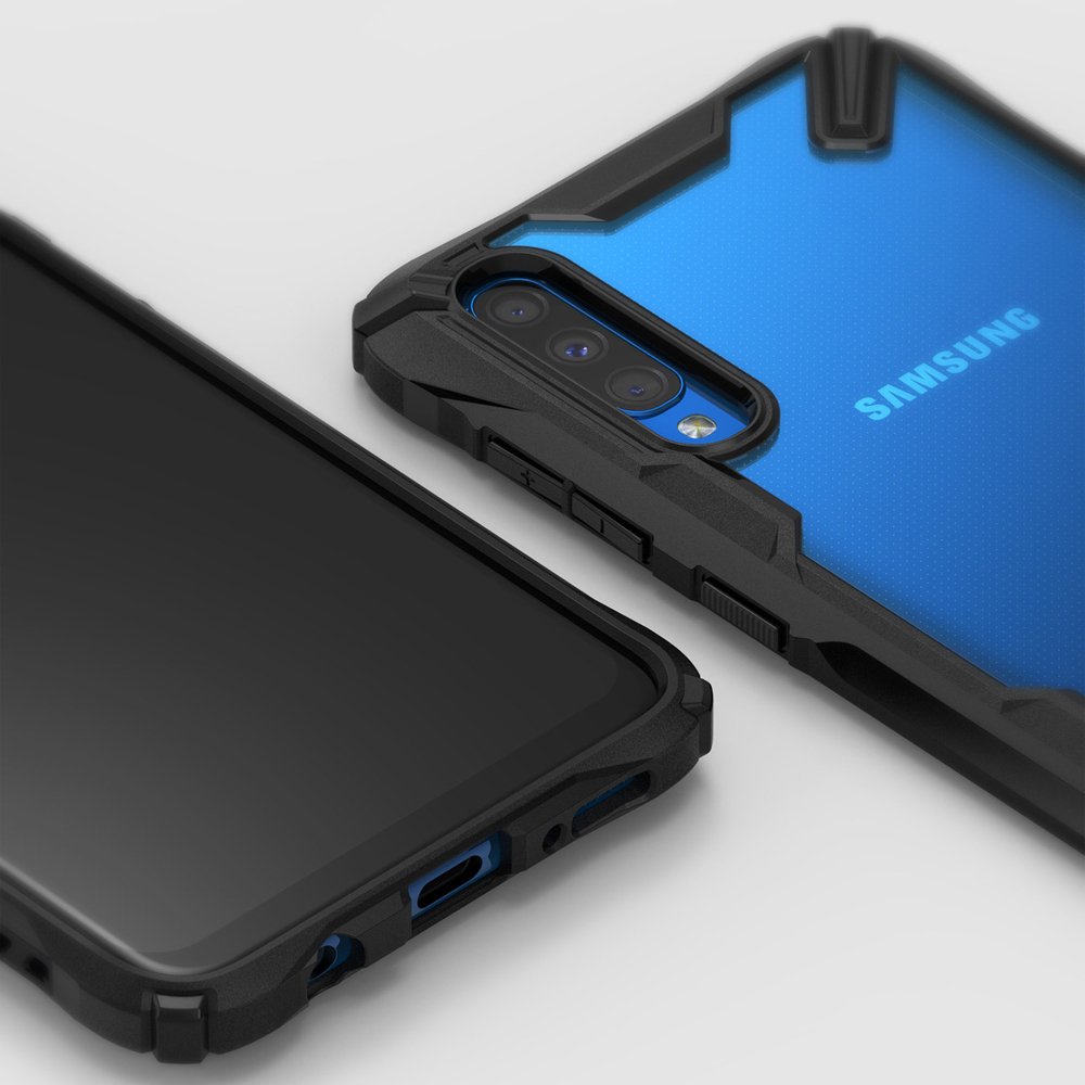 Противоударен Хибриден Калъф за Samsung A70, Ringke Fusion X Case, Черен (2)