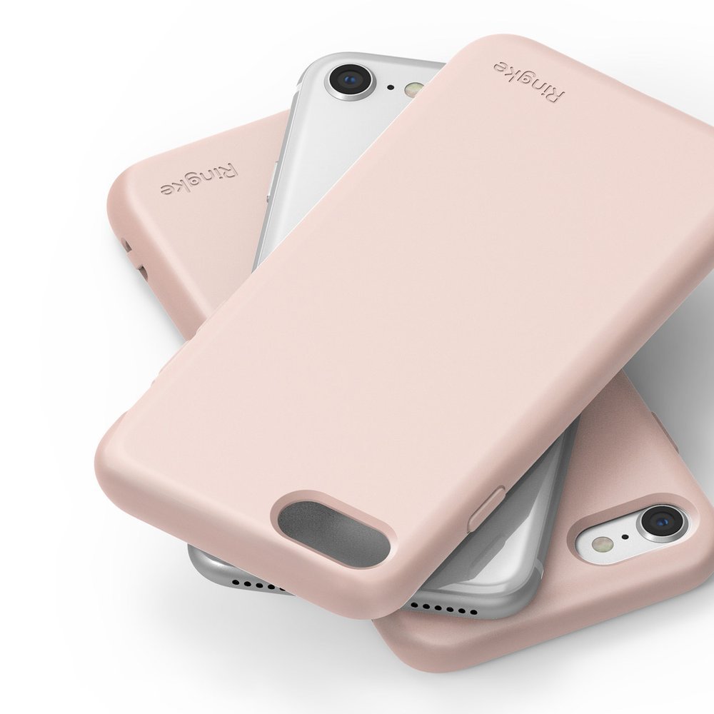 Противоударен Силиконов Калъф за iPhone SE 2022/2020 8/7, Ringke Air Case, Розов (4)