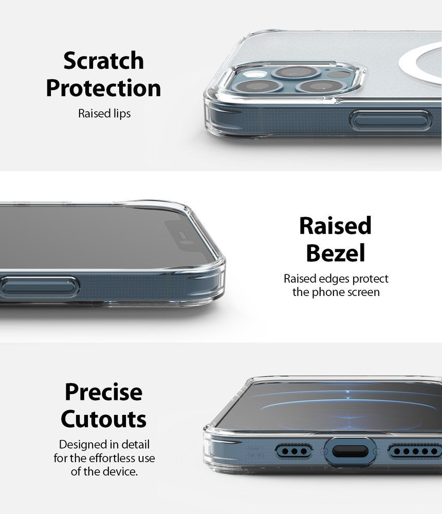Magsafe Противоударен Калъф за iPhone 12 Pro Max, Ringke Fusion Matte Case, Прозрачен (6)