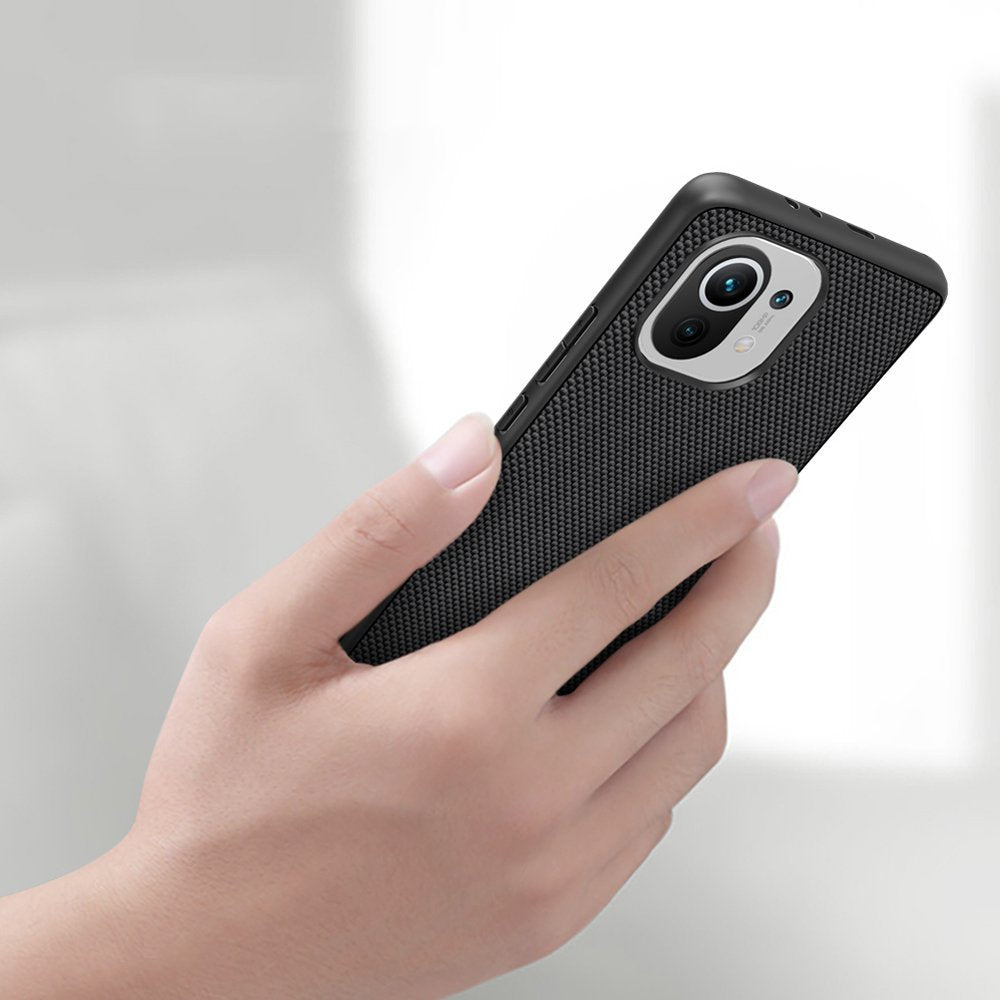 Калъф с Фибро Влакна за Xiaomi Mi 11, Nillkin Textured Case, Черен (4)