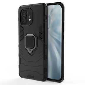 Калъф със Стойка-Пръстен за Xiaomi Mi 11, Kickstand Armor Case, Черен