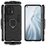 Калъф със Стойка-Пръстен за Xiaomi Mi 11, Kickstand Armor Case, Черен (5)
