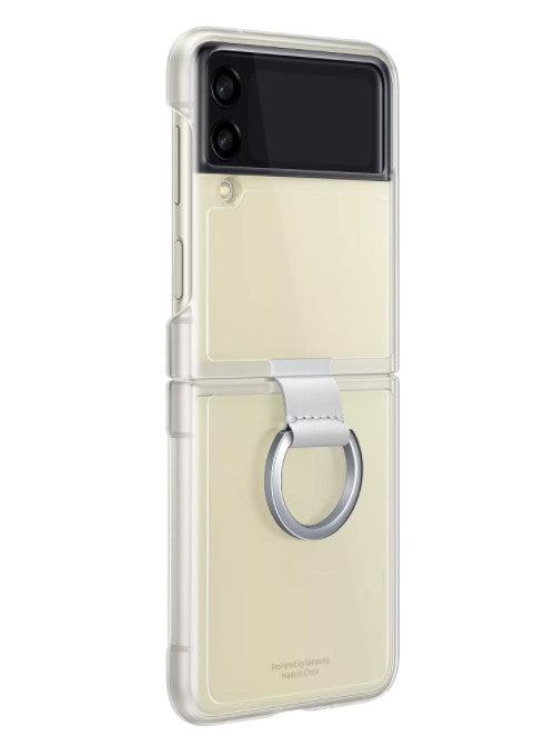 Оригинален Поликарбонатен Калъф за Samsung Z Flip 3, Clear Ring Cover Case EF-QF711CTE, Прозрачен
