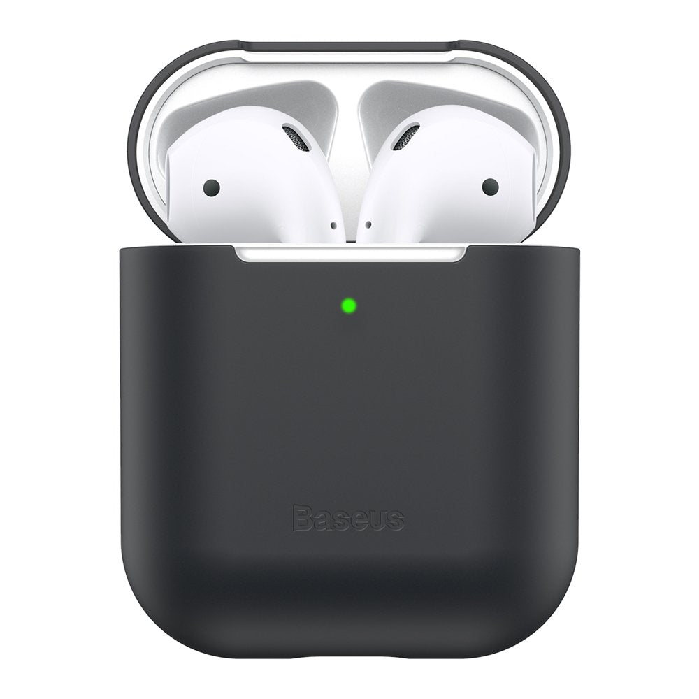 Калъф за Слушалки за Apple AirPods 2, Baseus Silicone Case, Черен