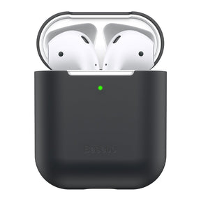 Калъф за Слушалки за Apple AirPods 2, Baseus Silicone Case, Черен