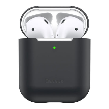 Калъф за Слушалки за Apple AirPods 2, Baseus Silicone Case, Черен