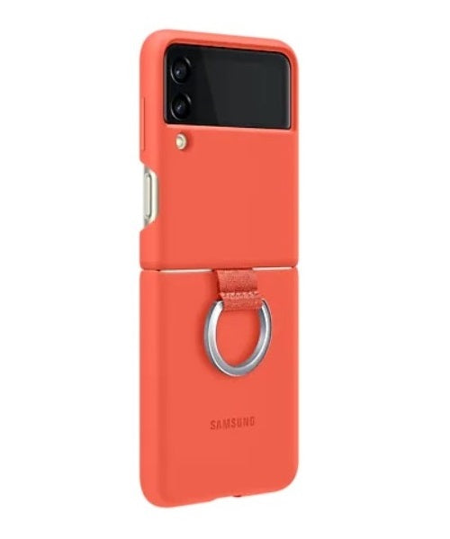 Оригинален Силиконов Калъф за Samsung Z Flip 3, Silicone Ring Cover Case EF-PF711TNPE, Корал