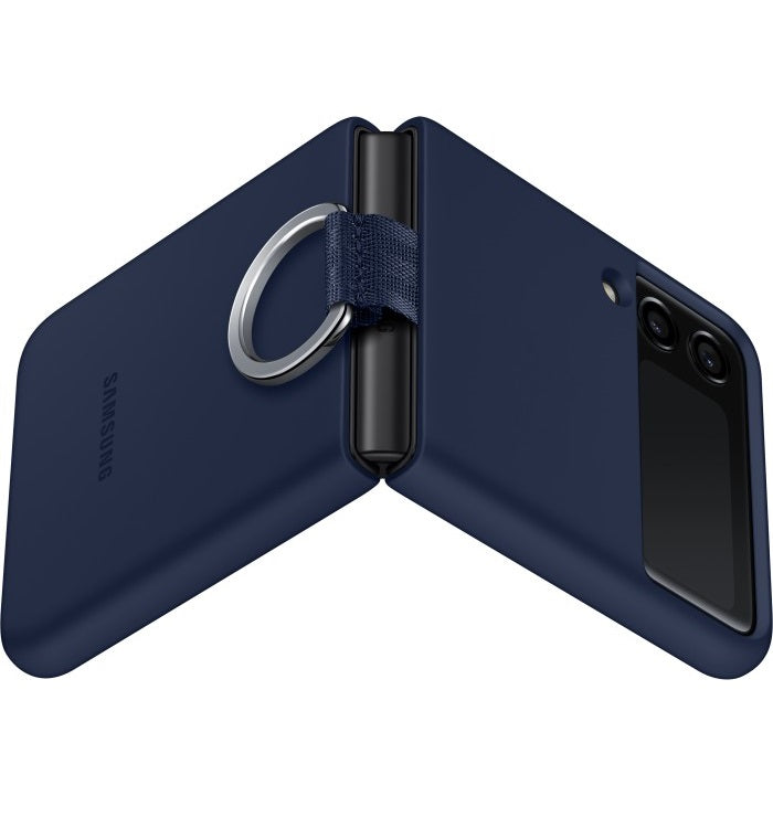 Оригинален Силиконов Калъф за Samsung Z Flip 3, Silicone Ring Cover Case EF-PF711TNE, Син (3)