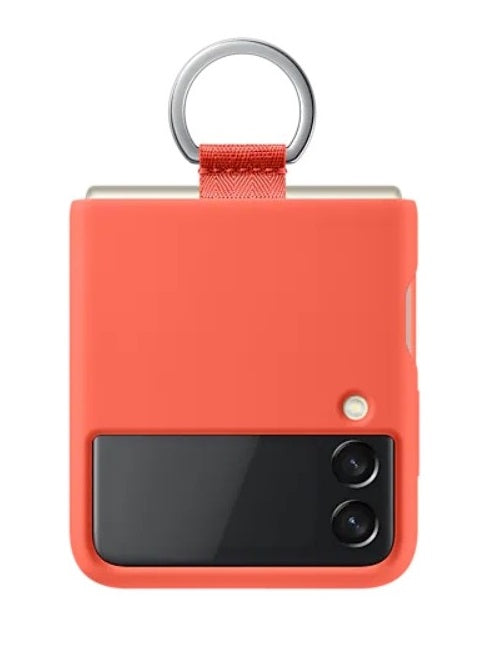 Оригинален Силиконов Калъф за Samsung Z Flip 3, Silicone Ring Cover Case EF-PF711TNPE, Корал (3)