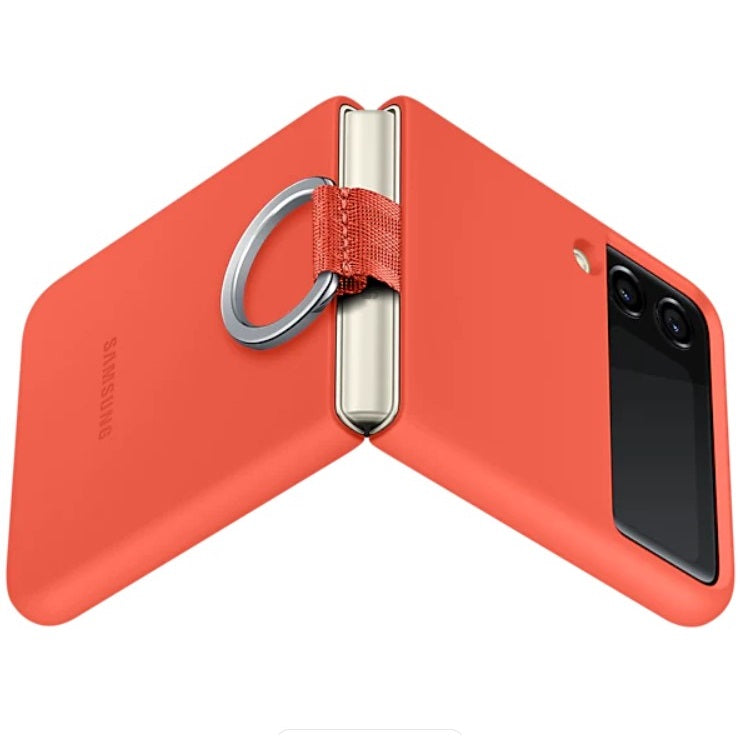 Оригинален Силиконов Калъф за Samsung Z Flip 3, Silicone Ring Cover Case EF-PF711TNPE, Корал (5)