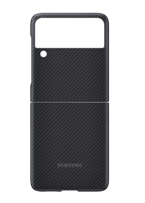 Оригинален Карбонов Калъф за Samsung Z Flip 3, Aramid Case EF-XF711SBEGWW, Черен (6)