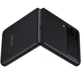 Оригинален Карбонов Калъф за Samsung Z Flip 3, Aramid Case EF-XF711SBEGWW, Черен (5)