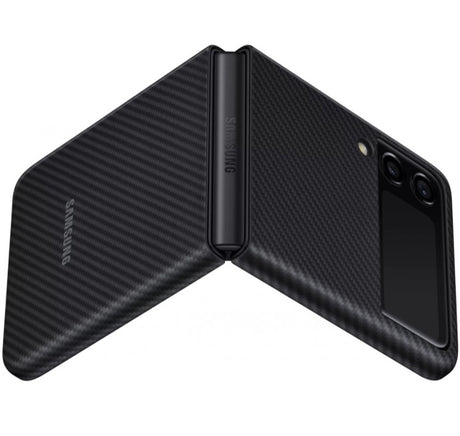 Оригинален Карбонов Калъф за Samsung Z Flip 3, Aramid Case EF-XF711SBEGWW, Черен (5)