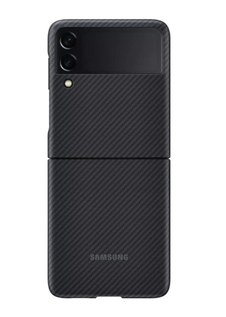 Оригинален Карбонов Калъф за Samsung Z Flip 3, Aramid Case EF-XF711SBEGWW, Черен