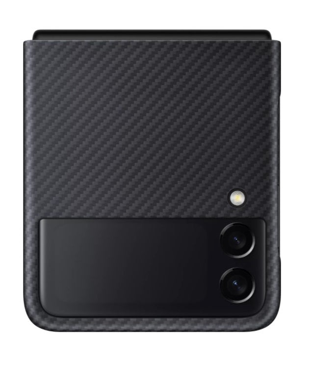 Оригинален Карбонов Калъф за Samsung Z Flip 3, Aramid Case EF-XF711SBEGWW, Черен (2)