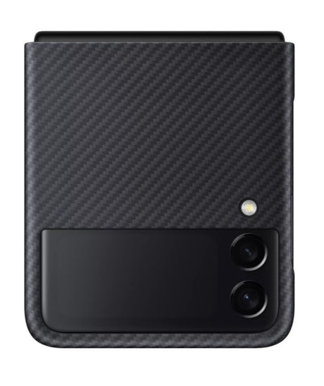 Оригинален Карбонов Калъф за Samsung Z Flip 3, Aramid Case EF-XF711SBEGWW, Черен (2)