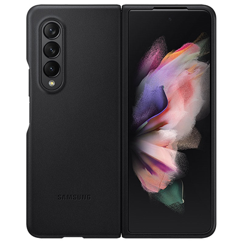 Оригинален Кожен Калъф за Samsung Z Fold 3, Leather Cover Case EF-VF926LBE, Черен