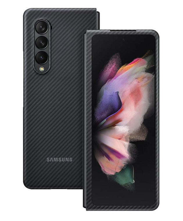 Оригинален Карбонов Калъф за Samsung Z Fold 3, Aramid Cover Case EF-XF926SBE, Черен